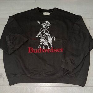 Budweiser Black Crewneck Sweater with Graphic